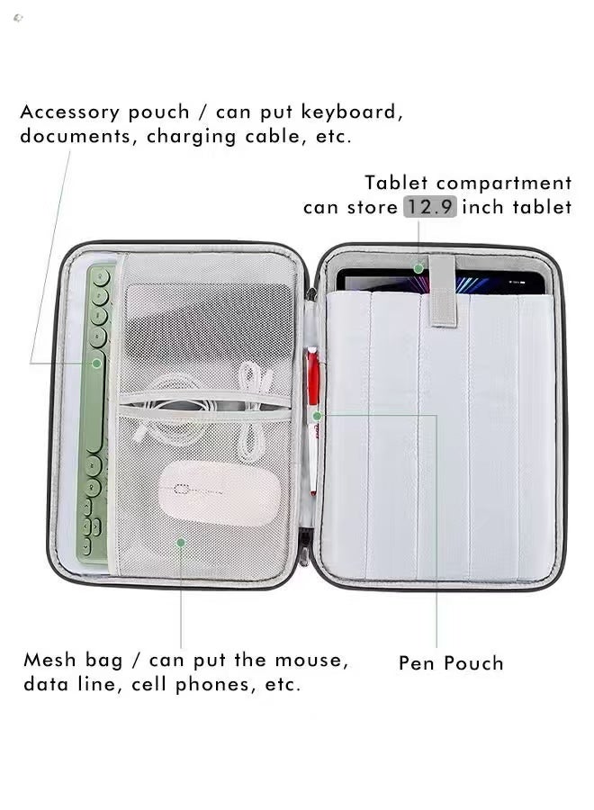 Nadrab 12.9 Inch Top Loader Tablet Sleeve Bag, Waterproof Protective Bag Handle Carrying Case, Compatible with iPad Air 13 inch(M3/M2) 2025/2024 iPad Pro 13 inch 2024, S10+ 12.4 inch 2024/iPad Pro 12.9 M2 2022/2021/2020 Surface Laptop Go 12.4" Galaxy Tab S7+S8+/S9+/S9FE+ 12.4" 2022/2023 - Image 5